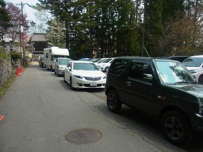 戸隠神社の駐車場満車